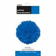 Load image into Gallery viewer, Royal Blue 16&quot; Hanging Tissue Pom Pom
