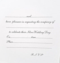 Load image into Gallery viewer, Silver Wedding Anniversary Invitations (6pk)
