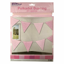 Load image into Gallery viewer, Pink Polka Dot Bunting Aprox 2m
