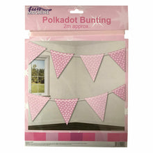 Load image into Gallery viewer, Pink Polkadot Bunting Aprox 2m
