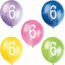 Load image into Gallery viewer, Number 6 12&quot; Latex Balloons, 5ct
