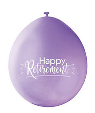 Load image into Gallery viewer, Happy Retirement 9&quot; Latex Balloons, 10ct
