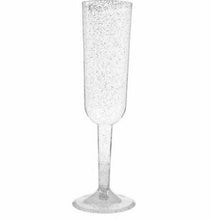 Load image into Gallery viewer, Silver Glitter Champagne Glasses 4ct
