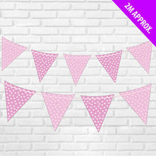 Load image into Gallery viewer, Pink Polka Dot Bunting Aprox 2m
