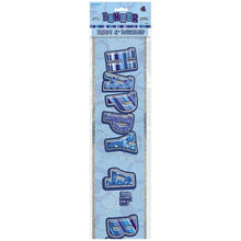Load image into Gallery viewer, Age &quot;4&quot; Birthday Blue Glitz Prism Banner (12ft)

