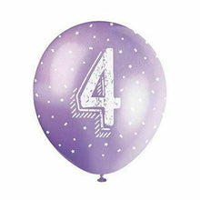 Load image into Gallery viewer, Number 4 12&quot; Latex Balloons, 5ct
