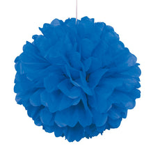 Load image into Gallery viewer, Royal Blue 16&quot; Hanging Tissue Pom Pom
