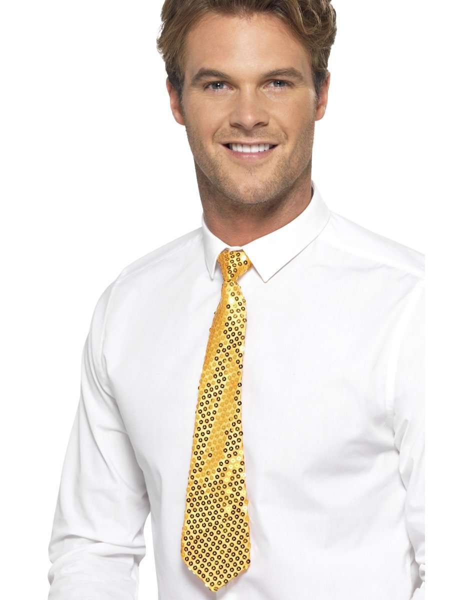 gold sequin tie