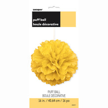 Load image into Gallery viewer, Sunflower Yellow 16&quot; Hanging Tissue Pom Pom

