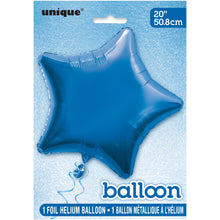 Load image into Gallery viewer, Solid Star Foil Balloon 20&quot;, Packaged - Royal Blue
