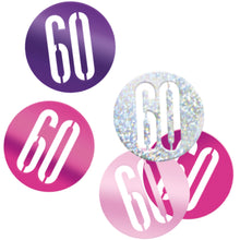 Load image into Gallery viewer, Birthday Pink Glitz Number 60 Confetti, .5oz
