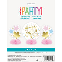 Load image into Gallery viewer, Foil Twinkle Twinkle Little Star Mini Honeycomb Centerpieces, 3ct
