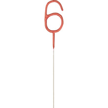Load image into Gallery viewer, Birthday Rose Gold Glitz Number 6 Sparkler 7&quot;
