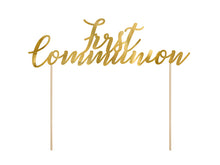 Load image into Gallery viewer, First Holy Communion, Cake Topper, Gold, 21cm
