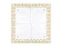 Load image into Gallery viewer, Gold Cross Napkins With Gold Trim, 20pc
