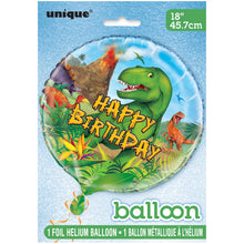 Load image into Gallery viewer, Dinosaur Round Foil Balloon 18&quot;, Packaged
