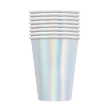 Load image into Gallery viewer, Iridescent 12oz Paper Cups, 8ct - Foil Board Iridescent

