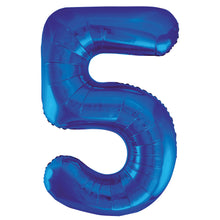 Load image into Gallery viewer, Blue Number 5 Shaped Foil Balloon 34&quot;
