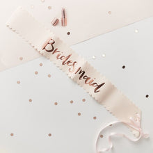 Load image into Gallery viewer, Pink &amp; Rose Gold Bridesmaid Hen Party Sash (2 Pack)
