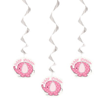 Load image into Gallery viewer, Umbrellaphants Pink Hanging Swirl Decorations, 26&quot;, 3ct

