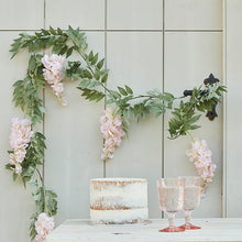 Load image into Gallery viewer, Blush Pink and Green Wisteria Foliage Garland
