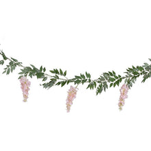 Load image into Gallery viewer, Blush Pink and Green Wisteria Foliage Garland
