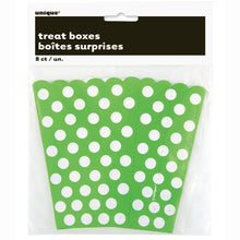Load image into Gallery viewer, Lime Green Dots Treat Boxes, 8ct

