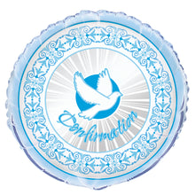 Load image into Gallery viewer, Blue Radiant Cross &quot;Confirmation&quot; Round Foil Balloon 18&quot;, Packaged
