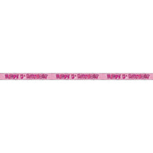 Load image into Gallery viewer, Age &quot;5&quot; Birthday Pink Glitz Prism Banner (12ft)
