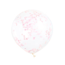 Load image into Gallery viewer, Clear Latex Balloons with Lovely Pink Confetti 12&quot;, 6ct
