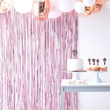 Load image into Gallery viewer, Matte Pink Shimmer Curtain Backdrop
