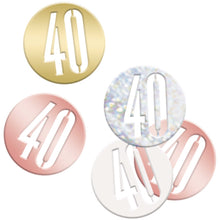 Load image into Gallery viewer, Birthday Rose Gold Glitz Number 40 Confetti, .5oz
