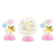 Load image into Gallery viewer, Foil Twinkle Twinkle Little Star Mini Honeycomb Centerpieces, 3ct
