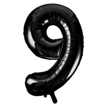 Load image into Gallery viewer, Black Number 9 Shaped Foil Balloon 34&quot;

