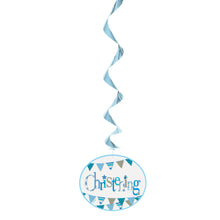 Load image into Gallery viewer, Blue Bunting Christening Hanging Swirl Decorations, 26&quot;, 3ct
