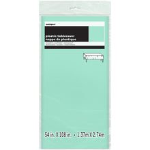 Load image into Gallery viewer, Mint Solid Rectangular Plastic Table Cover, 54&quot;x108&quot;
