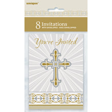 Load image into Gallery viewer, Gold &amp; Silver Radiant Cross Invitations, 8ct
