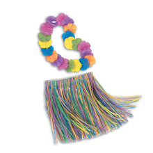 Load image into Gallery viewer, Child Luau Skirt &amp; Lei Set
