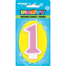 Load image into Gallery viewer, 1st Birthday Number Candle - Pink
