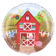 Load image into Gallery viewer, Farm Party Round Foil Balloon 18&quot; Packaged
