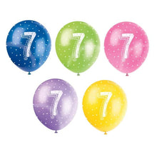 Load image into Gallery viewer, Number 7 12&quot; Latex Balloons, 5ct
