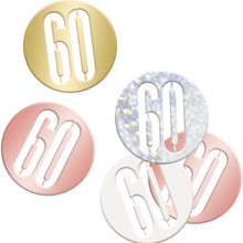 Load image into Gallery viewer, Birthday Rose Gold Glitz Number 60 Confetti, .5oz
