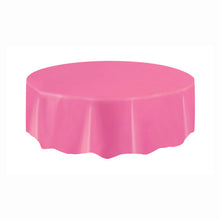 Load image into Gallery viewer, Hot Pink Solid Round Plastic Table Cover, 84&quot;

