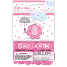 Load image into Gallery viewer, Umbrellaphants Pink 12&quot; Latex Balloons, 8ct

