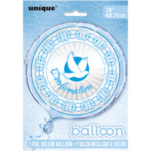 Load image into Gallery viewer, Blue Radiant Cross &quot;Confirmation&quot; Round Foil Balloon 18&quot;, Packaged

