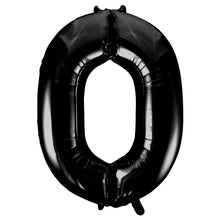 Load image into Gallery viewer, Black Number 0 Shaped Foil Balloon 34&quot;
