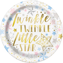 Load image into Gallery viewer, Twinkle Twinkle Little Star Round 9&quot; Dinner Plates, 8ct - Foil Board
