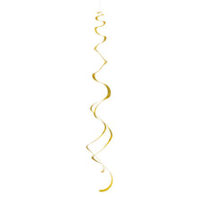 Load image into Gallery viewer, Gold Solid Hanging Swirl Decorations, 8ct
