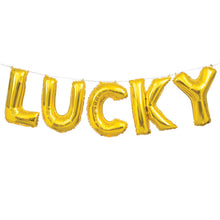 Load image into Gallery viewer, Gold Lucky Foil Letter Balloon Banner Kit, 14&quot;
