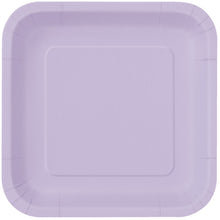Load image into Gallery viewer, Lavender Solid Square 9&quot; Dinner Plates, 14ct
